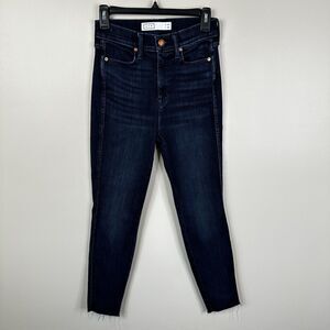 AYR Jeans Womens 26 x 26 The Riser Skinny Raw Hem Dark Wash Blue Stretch